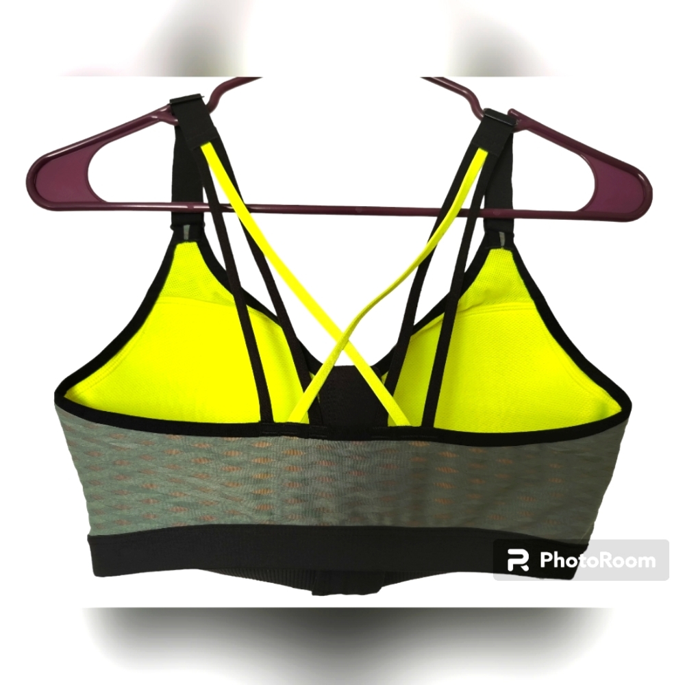 Victoria's secret sport green black bra closure front racerback size 34D - Picture 6 of 12